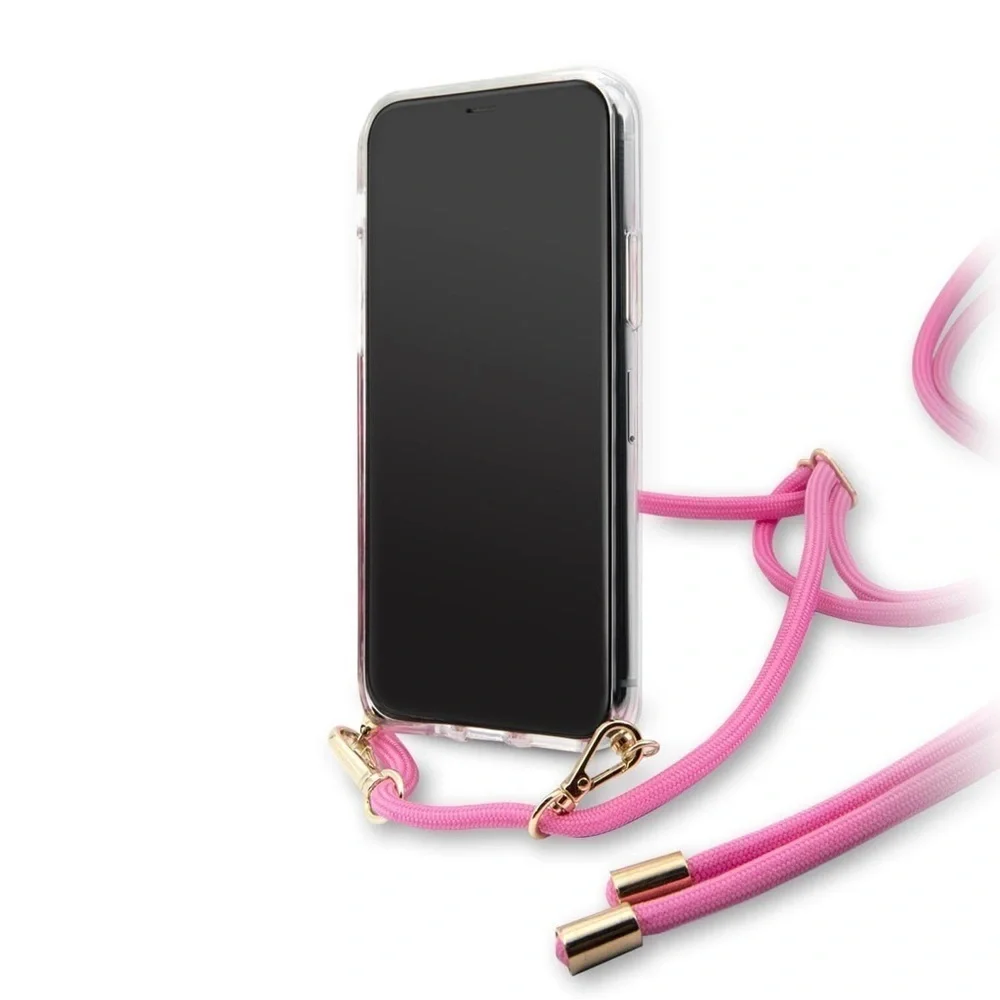 New Guess Gradient Case With Strap for iPhone 11 Max  (rose gold)